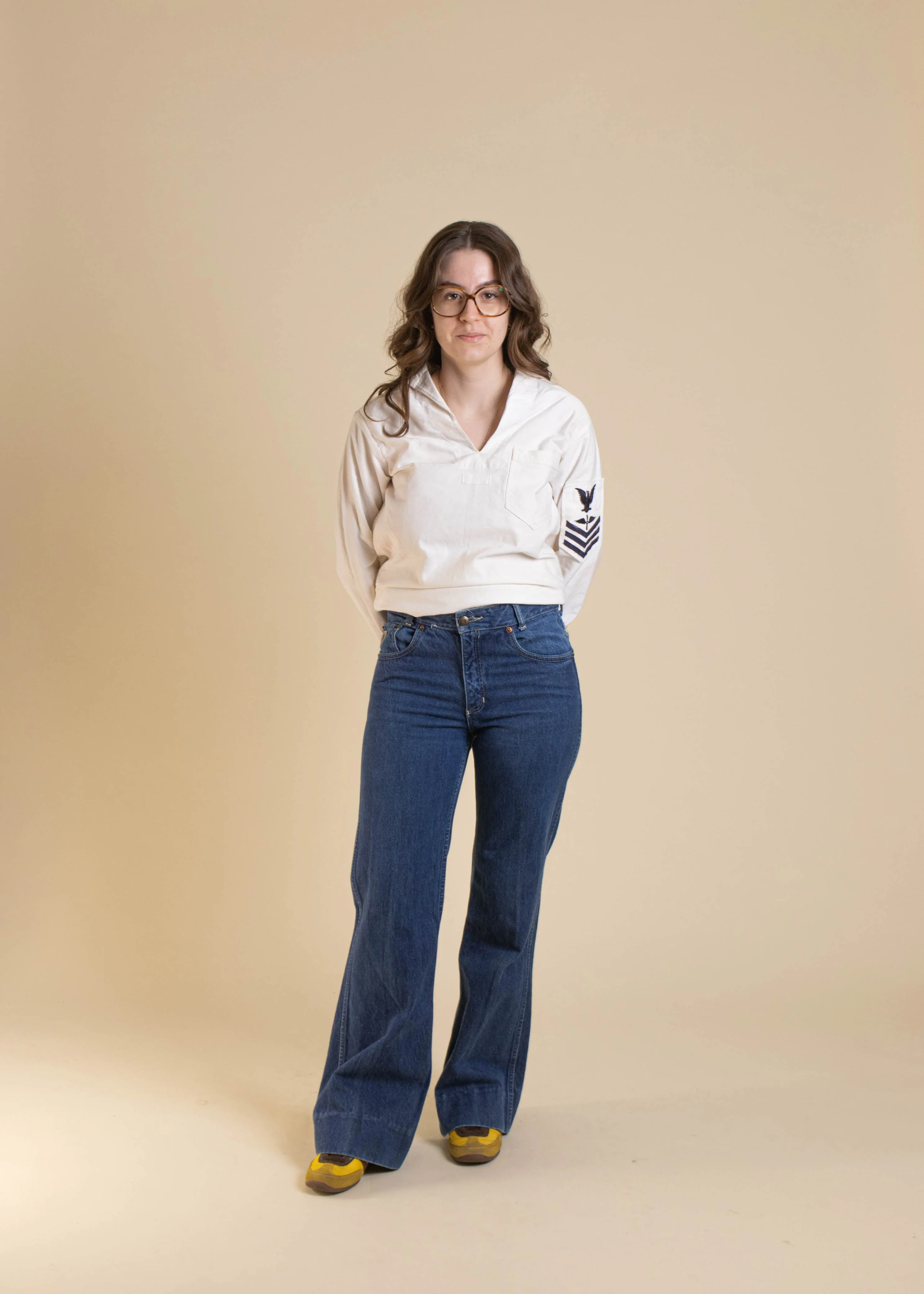 1980s Lois Darkwash Flare Jeans Size Women's 29 Men's 32