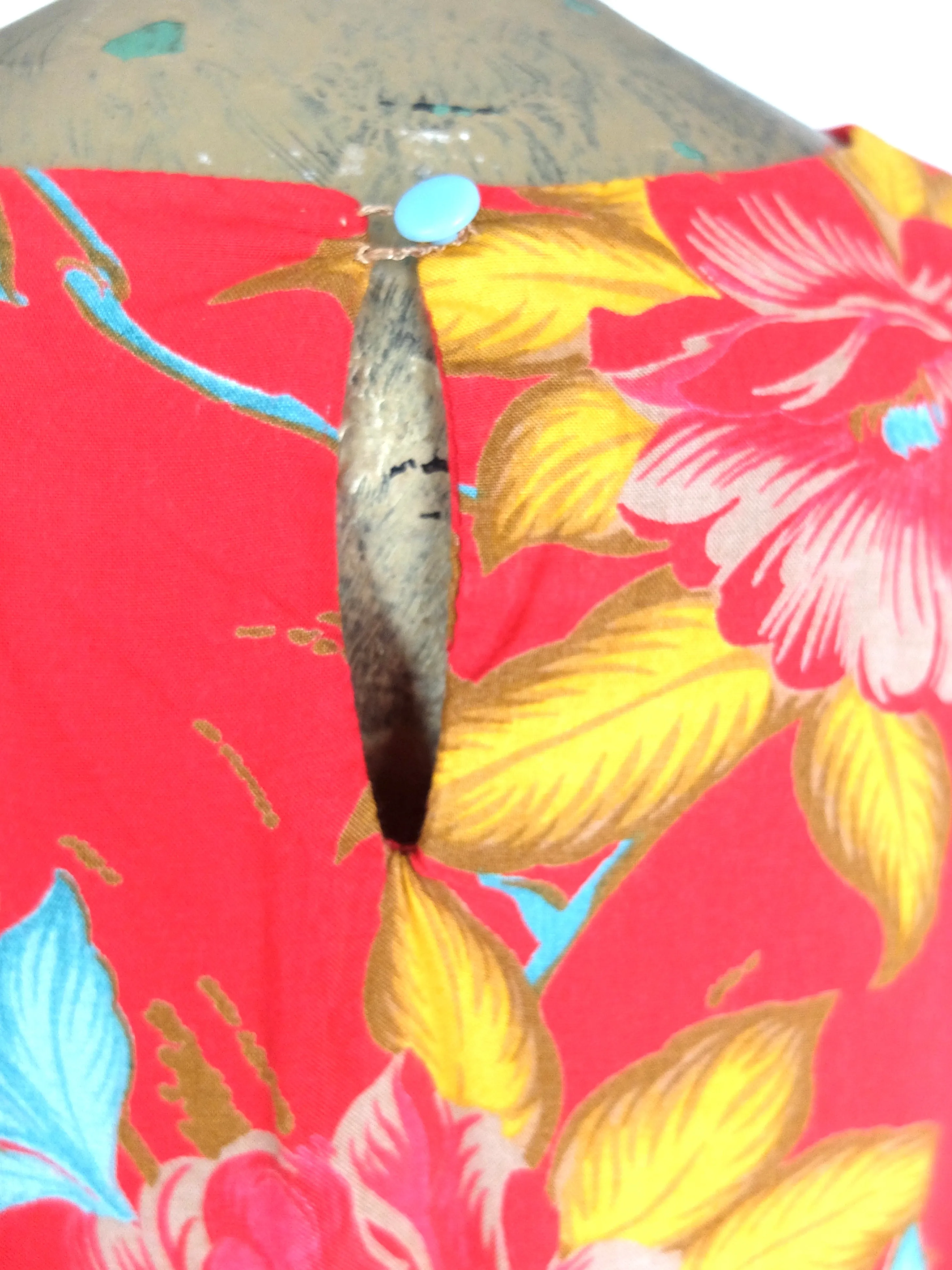 60s Mod Tropical Hawaiian Oversized Half Sleeve Pullover Blouse