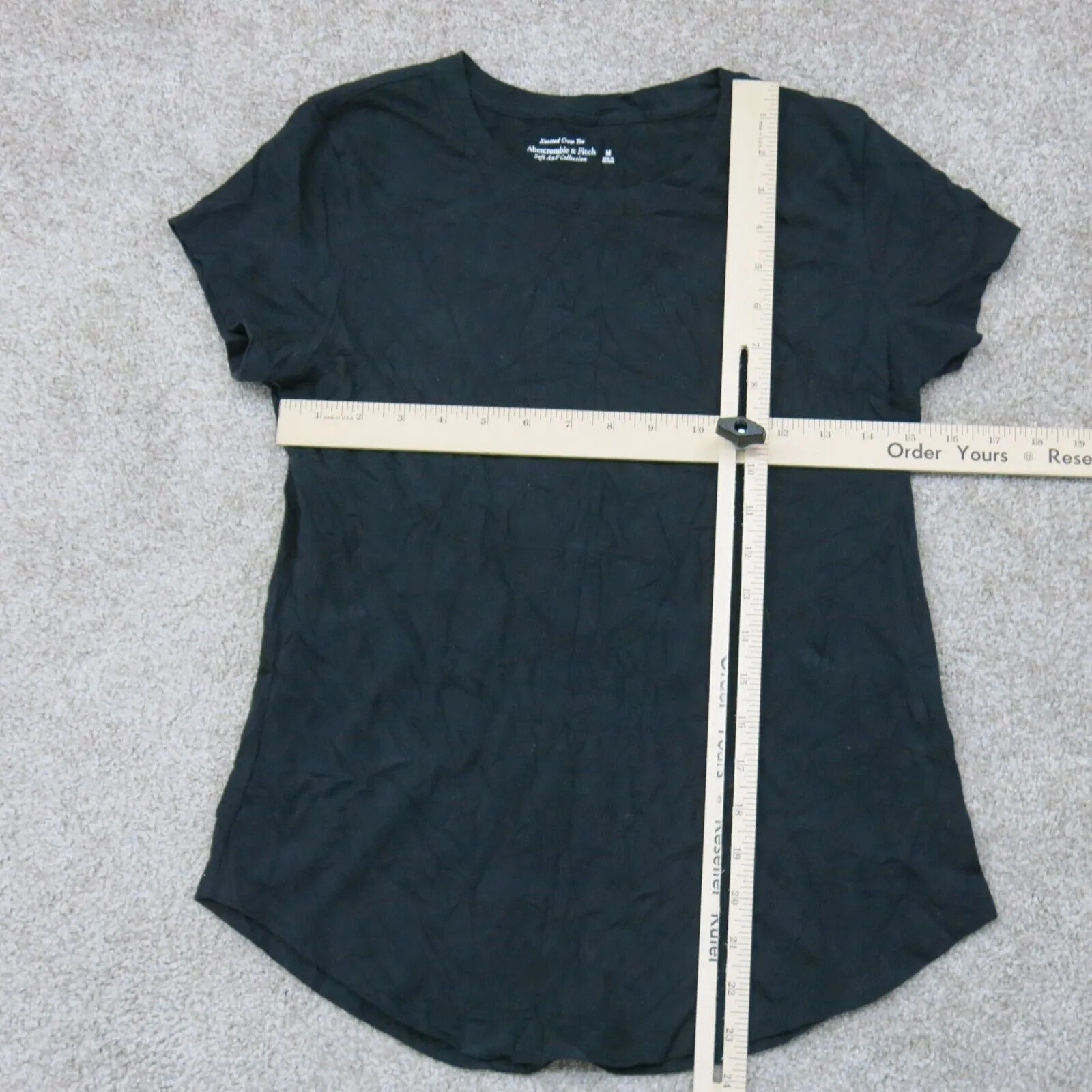 Abercrombie & Fitch Women Pullover T Shirt Top Short Sleeve Crew Neck Black SZ M
