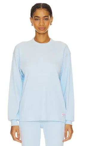 Alexander Wang Waffle Crew Neck Longsleeve in Baby Blue