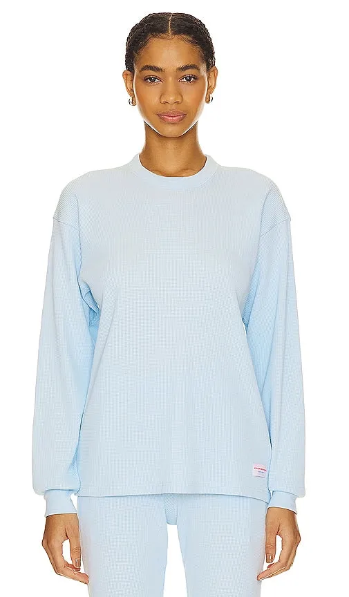 Alexander Wang Waffle Crew Neck Longsleeve in Baby Blue