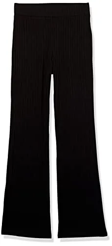 Amazon Essentials Women's Wide Rib Flared Ankle Pant (Previously Daily Ritual), Black, X-Small