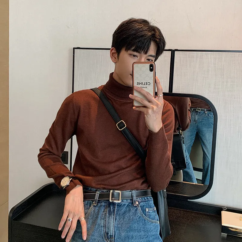 Basic Slim Long Sleeve Men's Turtleneck Sweater | Brodtica.com
