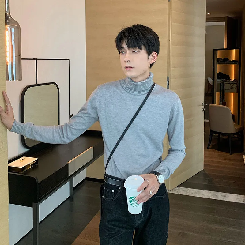 Basic Slim Long Sleeve Men's Turtleneck Sweater | Brodtica.com