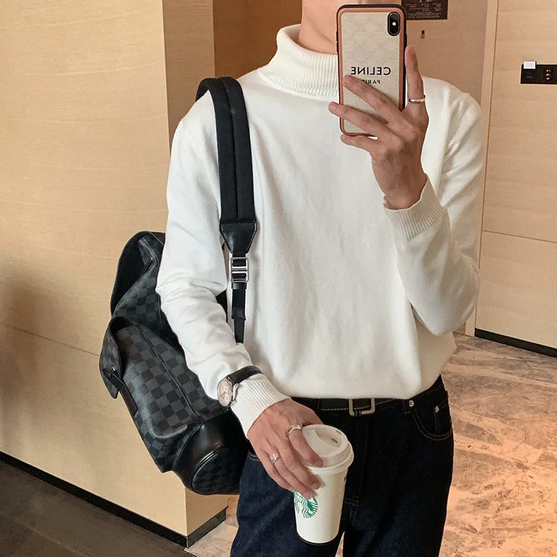 Basic Slim Long Sleeve Men's Turtleneck Sweater | Brodtica.com
