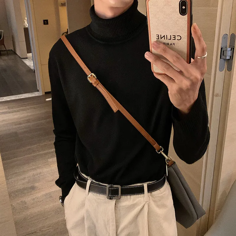 Basic Slim Long Sleeve Men's Turtleneck Sweater | Brodtica.com