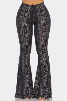Boho Bandana Floral Printed Flared Pants