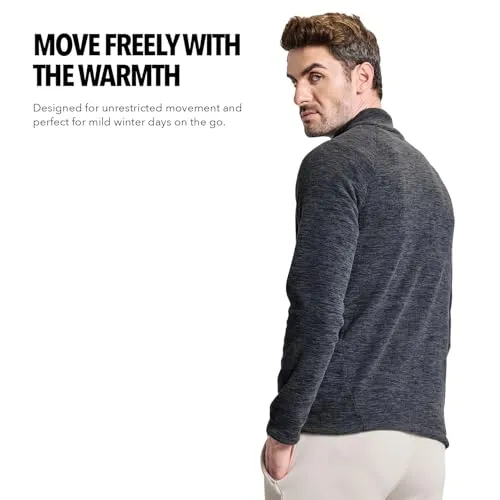 Boldfit Sweatshirt for Men Half Zipper Mens Sweatshirts Light Fleece Winter Wear for Men Thermal Pullover for Men Anti-Pilling Fleece Sweatshirts for Men Soft Feel Sweat Shirt - Aero BlueMelange S