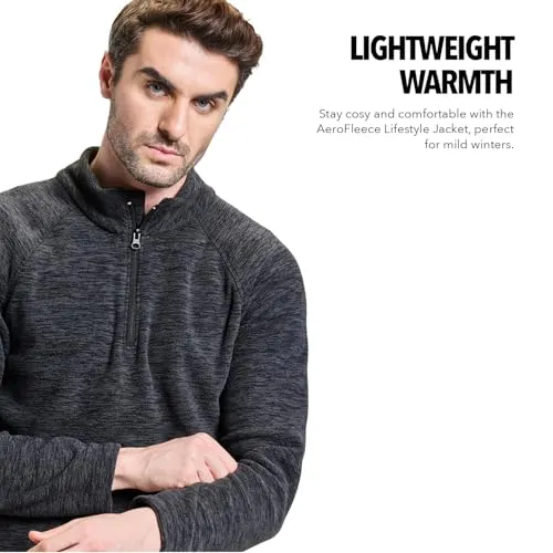 Boldfit Sweatshirt for Men Half Zipper Mens Sweatshirts Light Fleece Winter Wear for Men Thermal Pullover for Men Anti-Pilling Fleece Sweatshirts for Men Soft Feel Sweat Shirt - Aero BlueMelange S