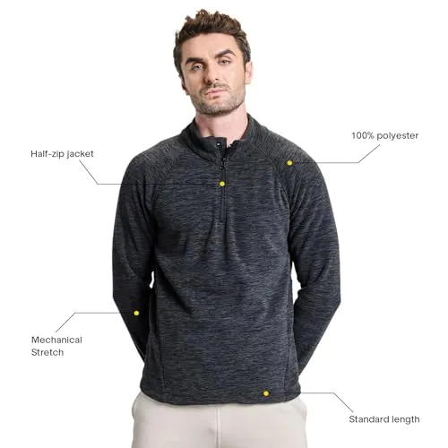 Boldfit Sweatshirt for Men Half Zipper Mens Sweatshirts Light Fleece Winter Wear for Men Thermal Pullover for Men Anti-Pilling Fleece Sweatshirts for Men Soft Feel Sweat Shirt - Aero BlueMelange S