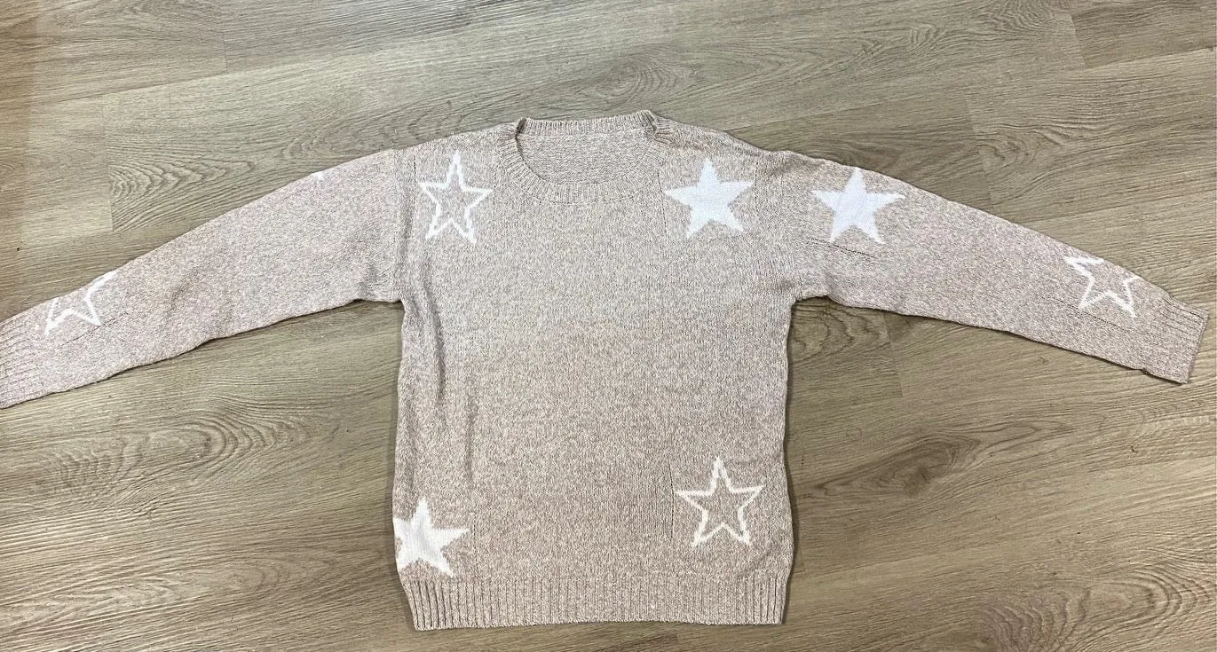 Brown White Star Sweater