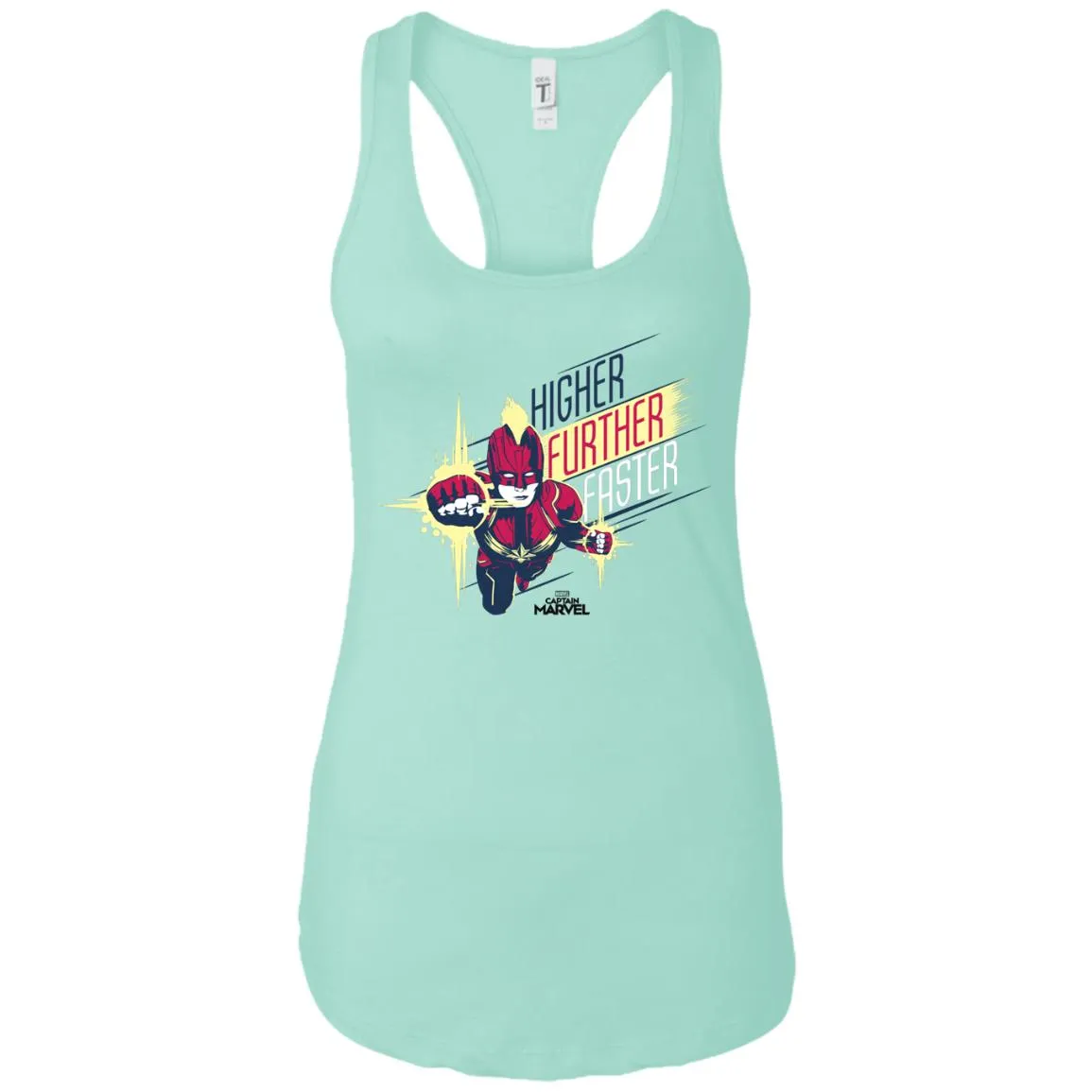 Captain Marvel Higher Further Faster Drawn Women Tank Top