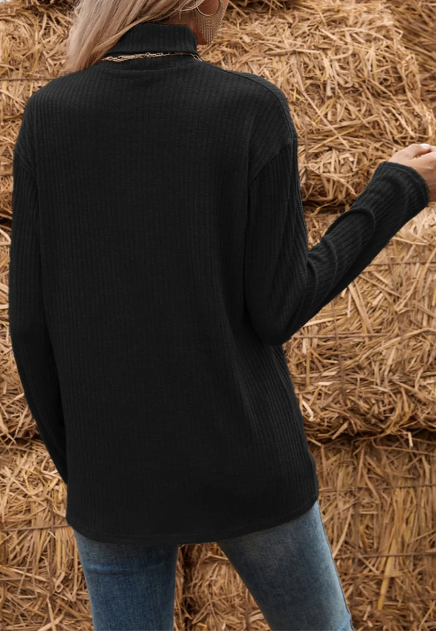 Contrast Side Button Detail Sweater