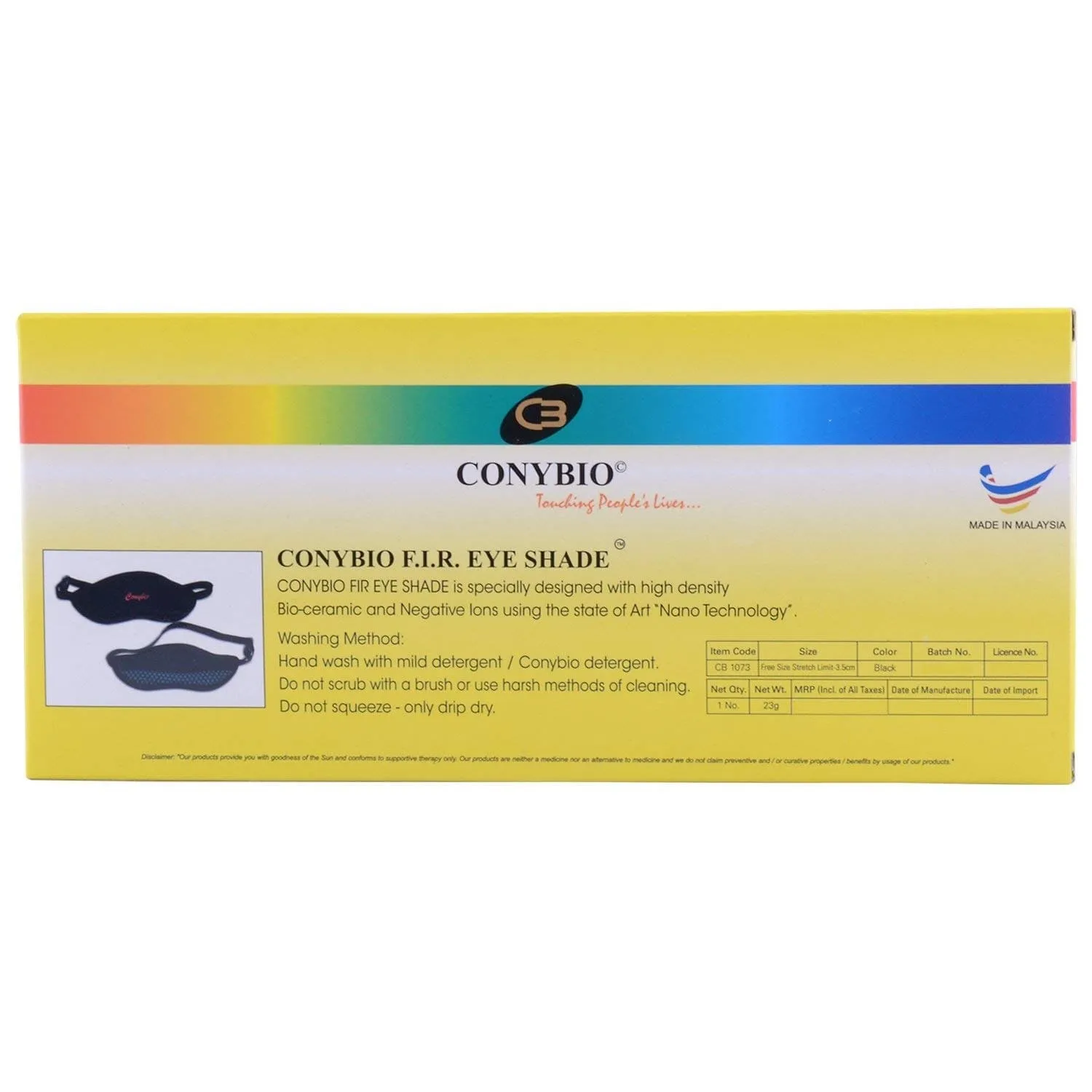 Conybio FIR Eye Shade (Bio-Ceramic FIR Technology) (For Better Sleep, Eyes Pain & Damage, Exposure to Electronic Appliances) (1 Piece) (Universal Size)