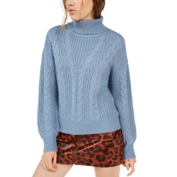 Crave Fame Juniors Turtleneck Cable Knit Sweater