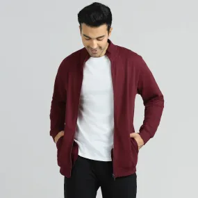 Cruze French Terry Cotton Zip Ups Auburn Red