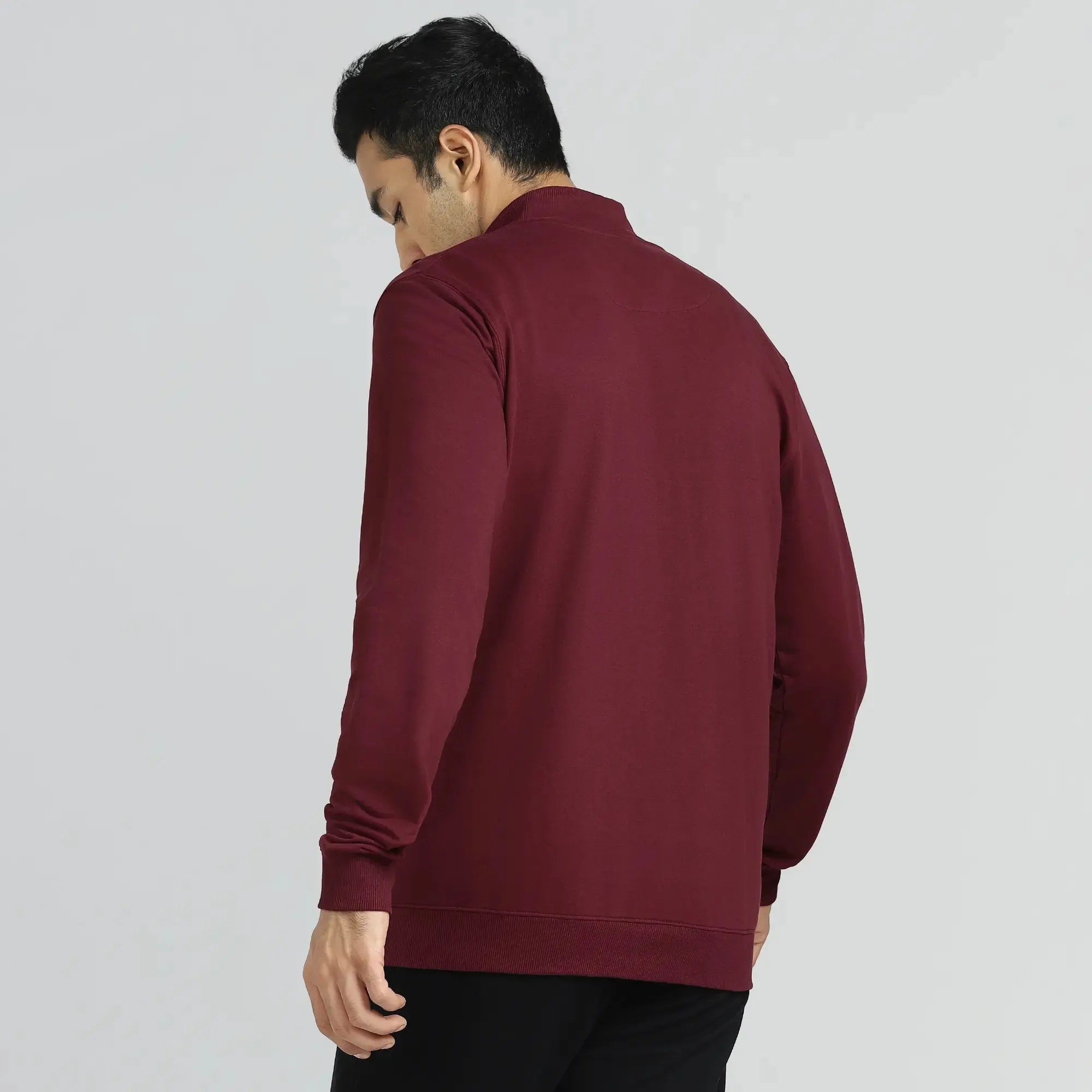 Cruze French Terry Cotton Zip Ups Auburn Red