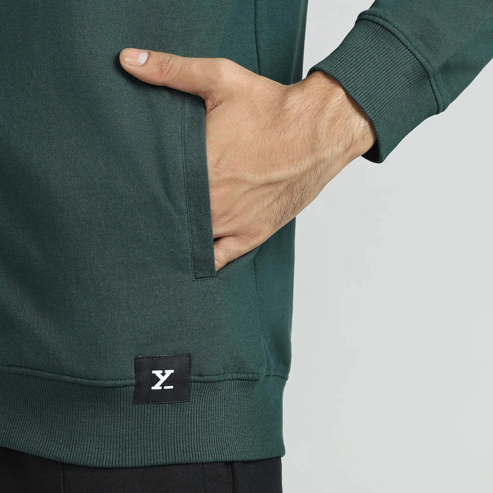 Cruze French Terry Cotton Zip Ups Forest Green