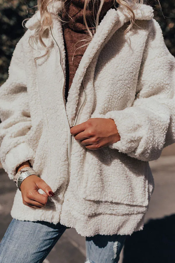 Full Of Cuddles Sherpa Jacket In White