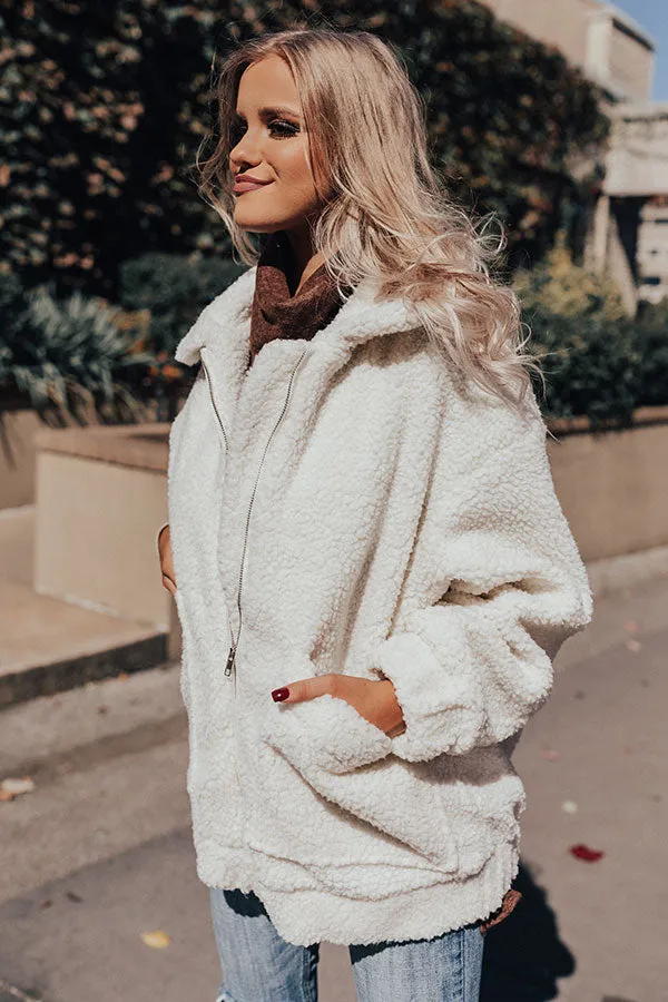 Full Of Cuddles Sherpa Jacket In White