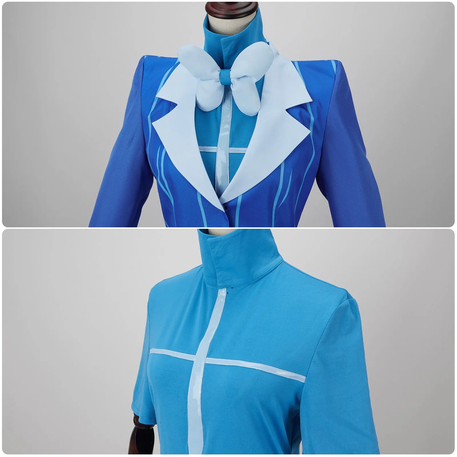 Hazbin Hotel Alastor Cosplay Costume Blue Tailcoat Evening Dress Performance Attire