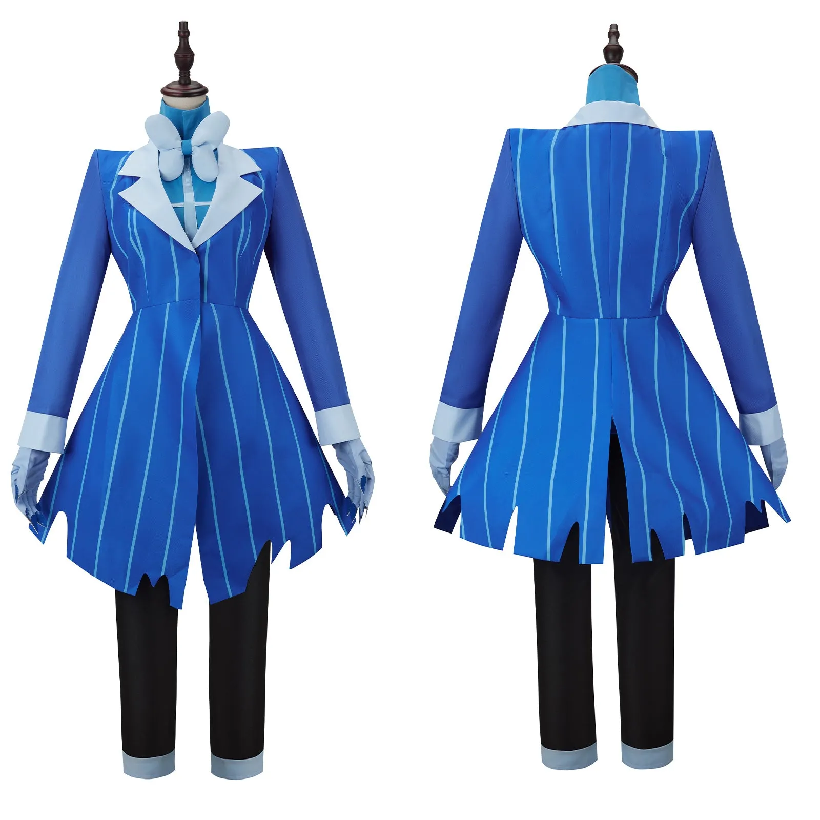 Hazbin Hotel Alastor Cosplay Costume Blue Tailcoat Evening Dress Performance Attire