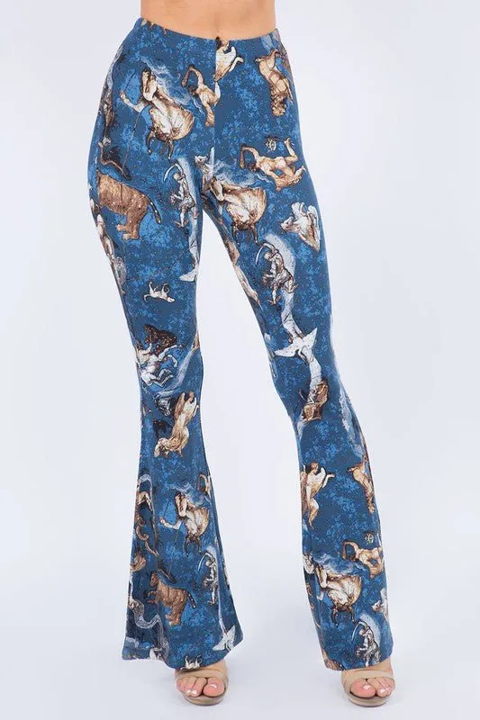Horoscope Printed Flared Long Pants