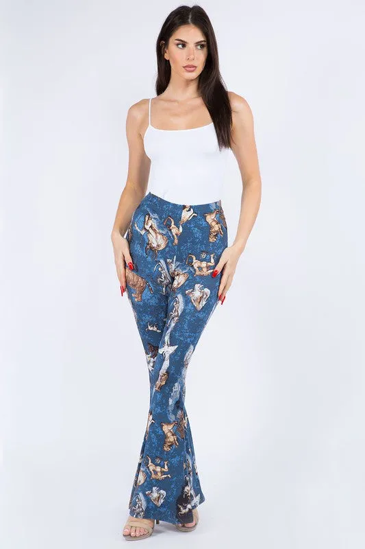 Horoscope Printed Flared Long Pants