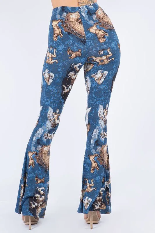Horoscope Printed Flared Long Pants
