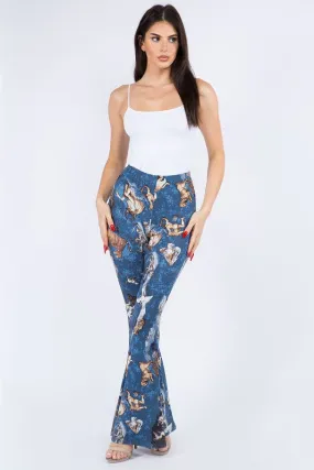 Horoscope Printed Flared Long Pants