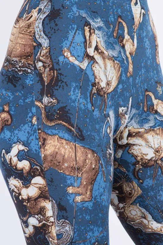 Horoscope Printed Flared Long Pants