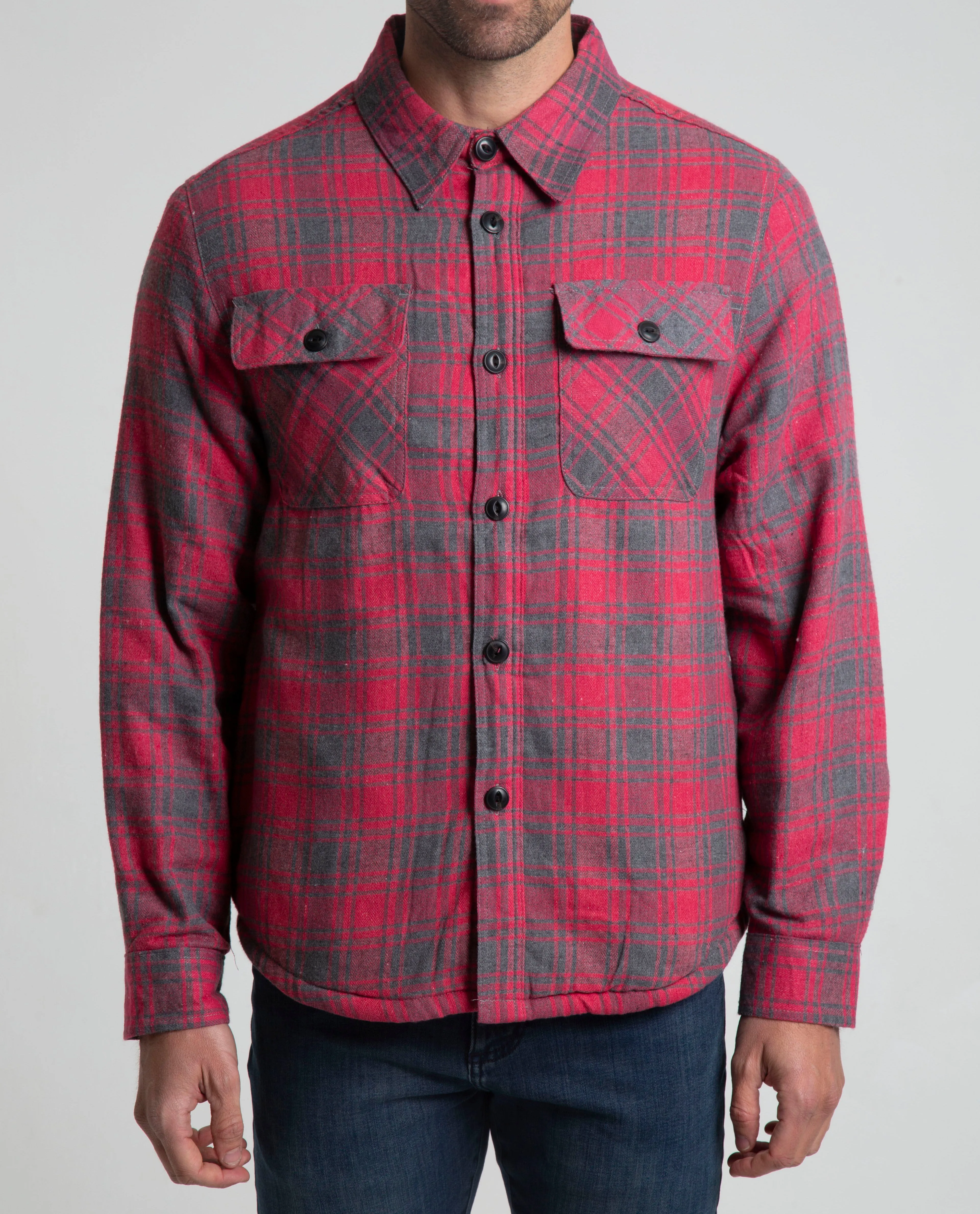 Jachs NY Recycled Flannel Shirt Jacket with Sherpa Lining
