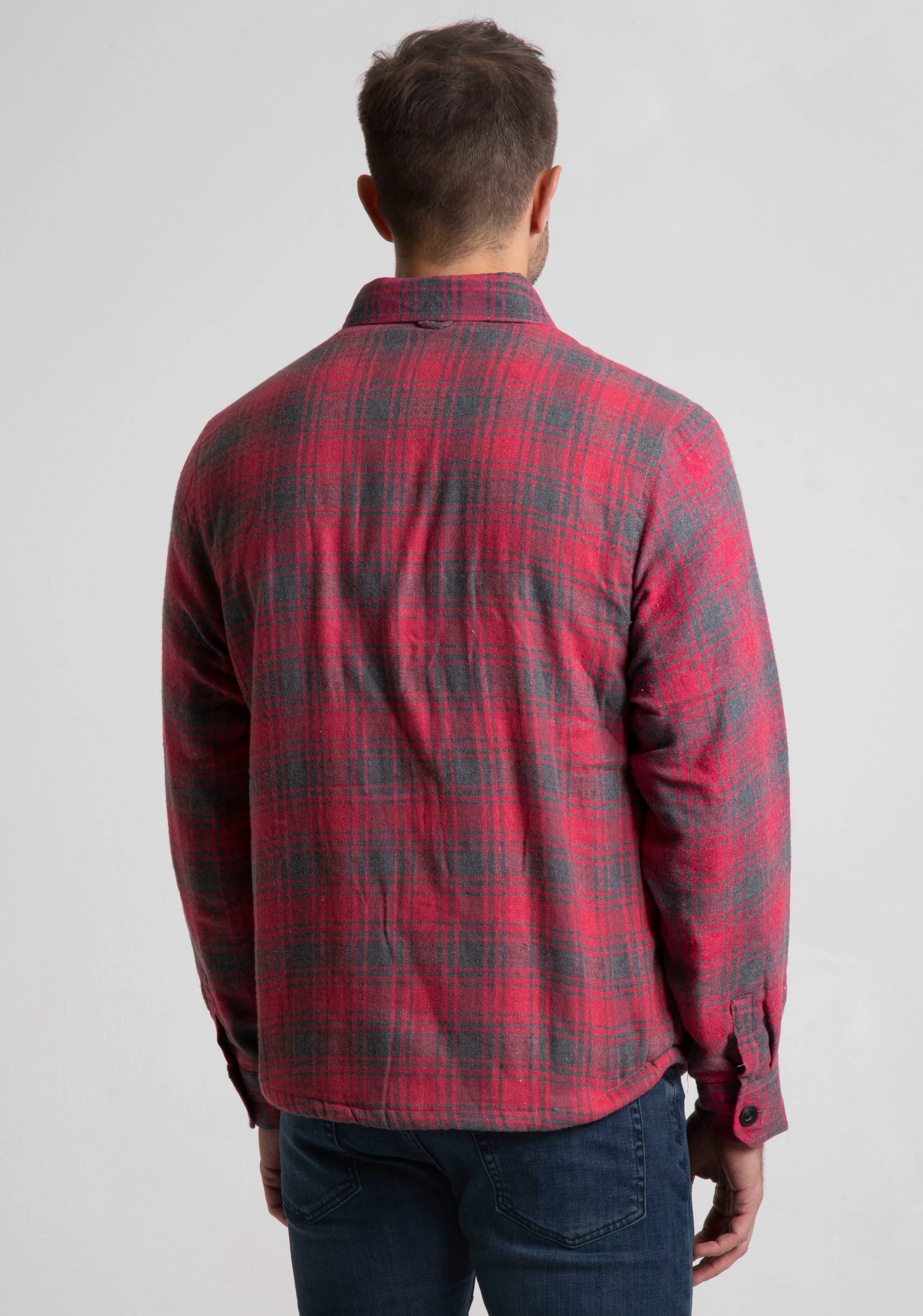 Jachs NY Recycled Flannel Shirt Jacket with Sherpa Lining