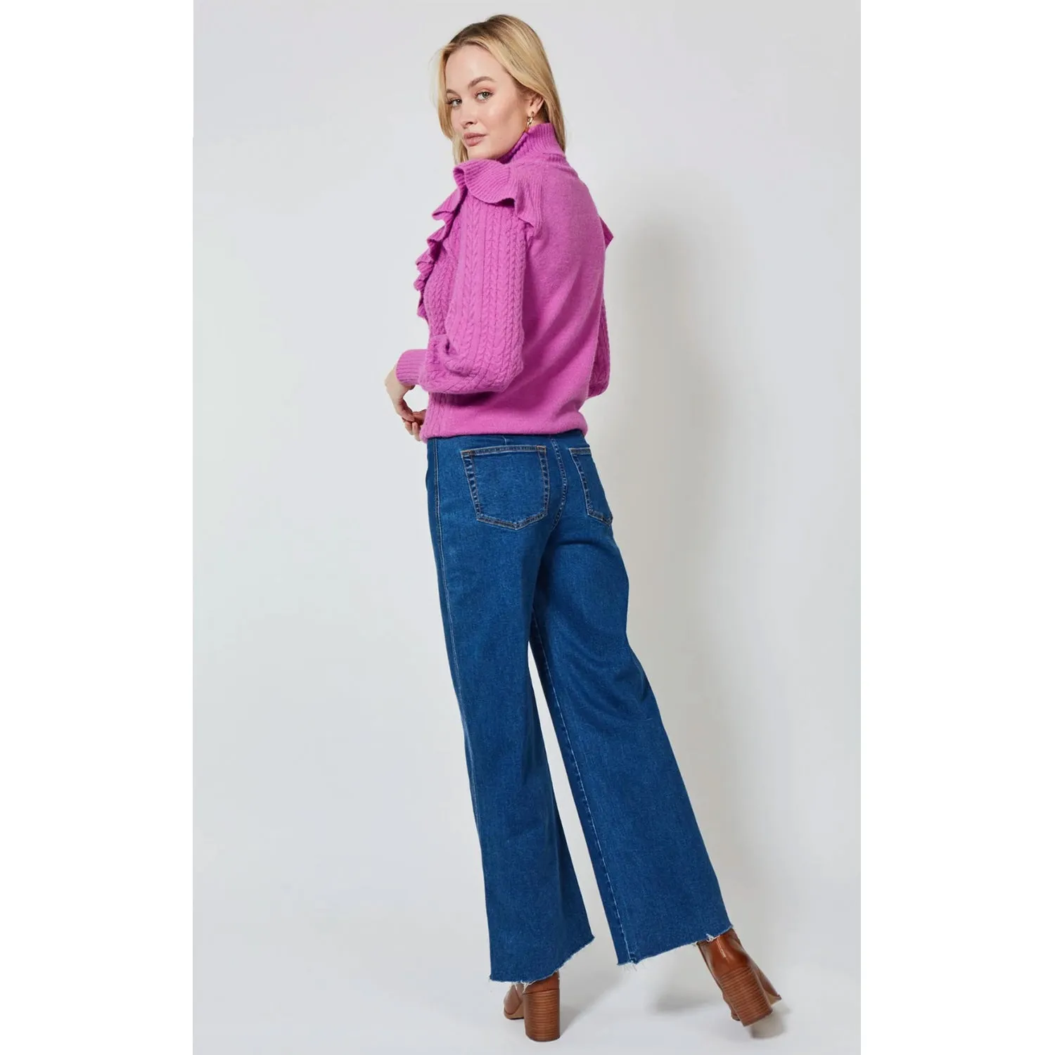 Jumper Knit Romy Ruffle - Orchid