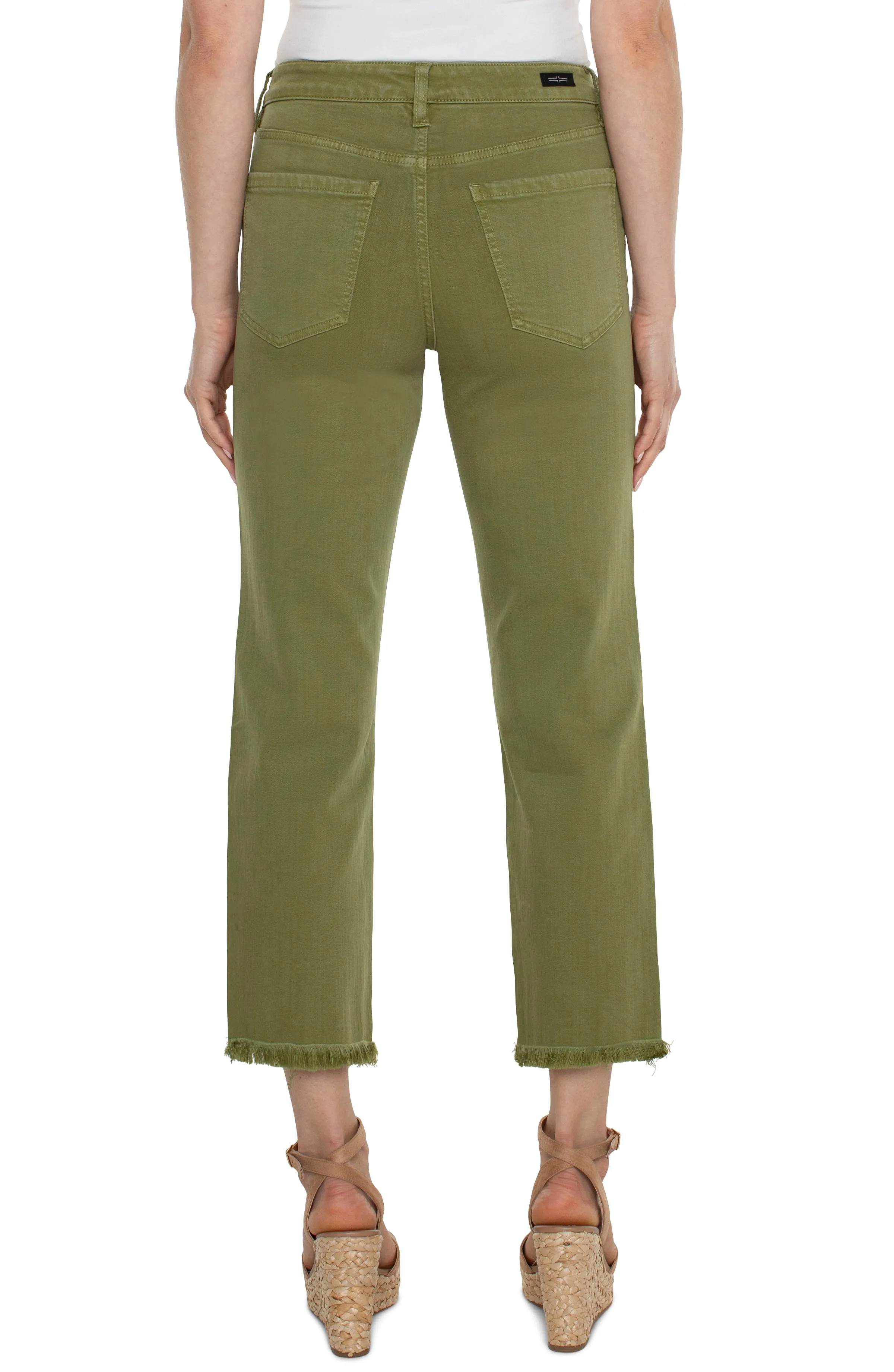 Kennedy Crop Straight Colored Jeans w Fray Hem w 27" Inseam