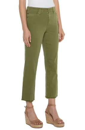 Kennedy Crop Straight Colored Jeans w Fray Hem w 27" Inseam