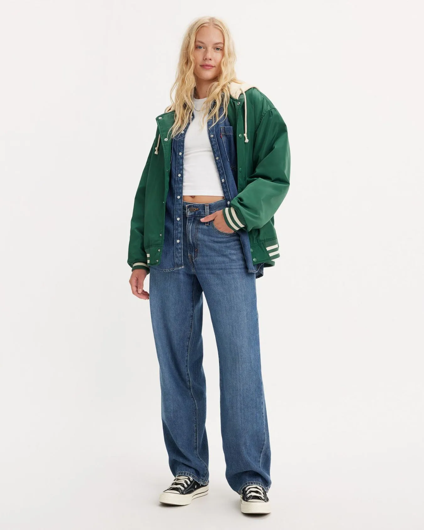 Levi's® Womens Baggy Dad Loose Fit Lightweight Jeans - Blue Utopia