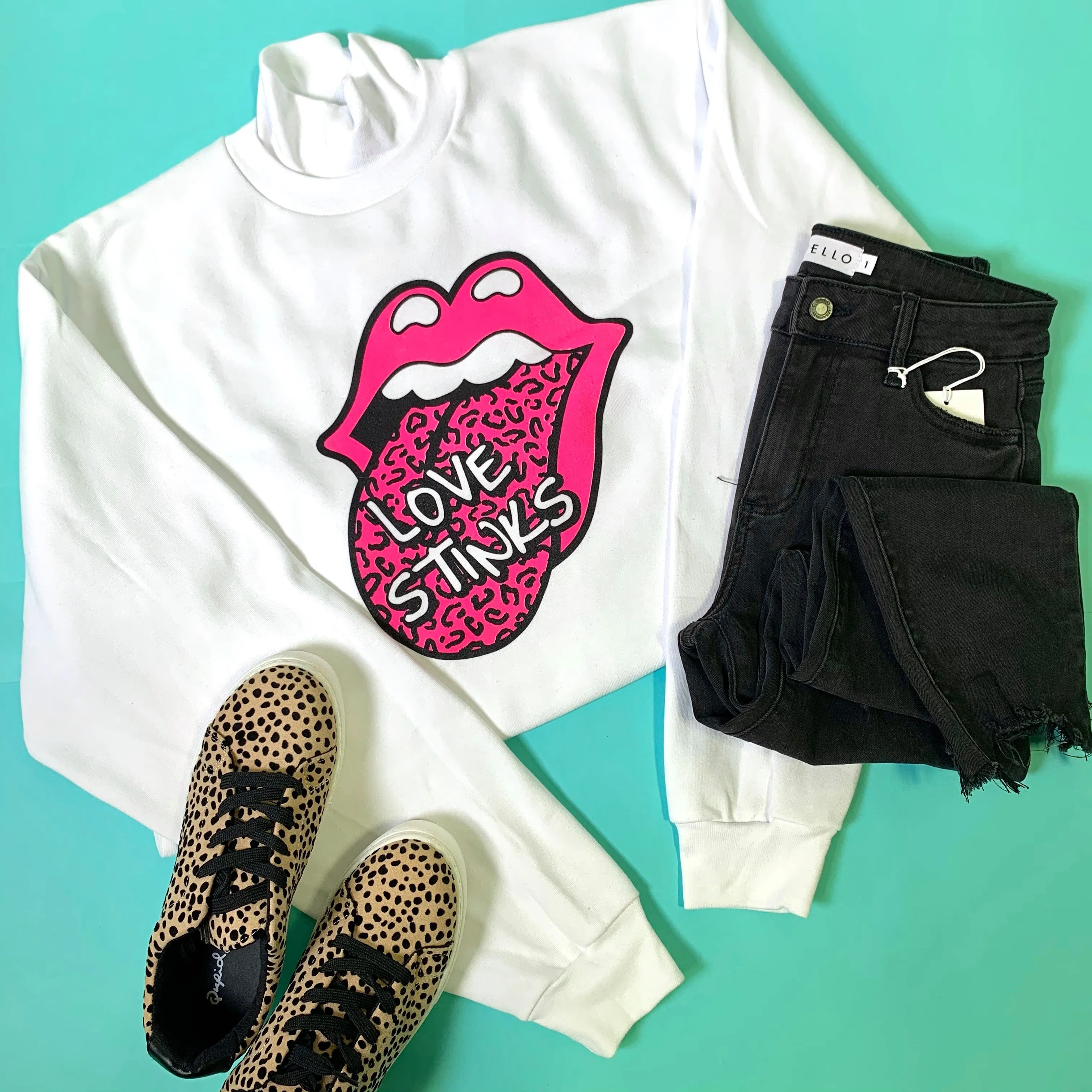 Love Stinks Turtleneck Sweatshirt - Final Sale