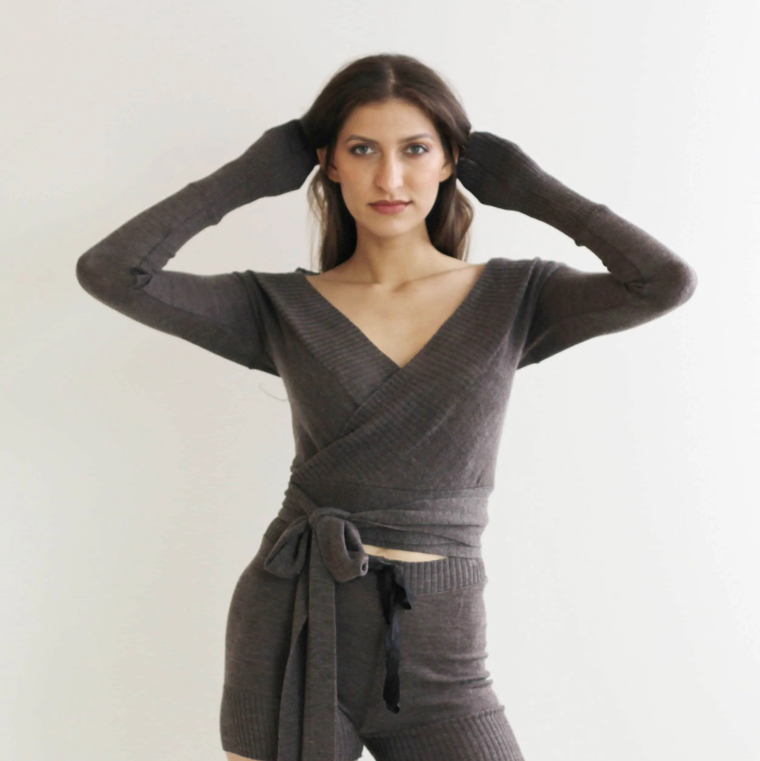 Merino Wool Wrap Cardigan Shrug