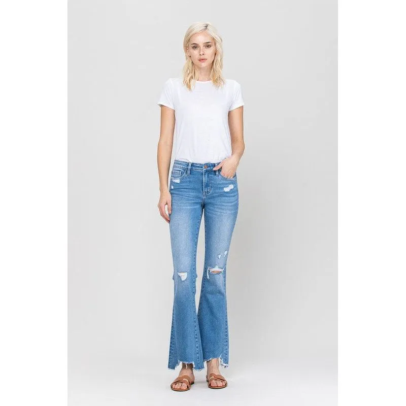 MID-RISE FLARE WITH HEM DETAIL