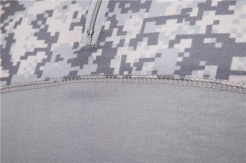 Military Turtleneck Printed Zipper T-Shirt