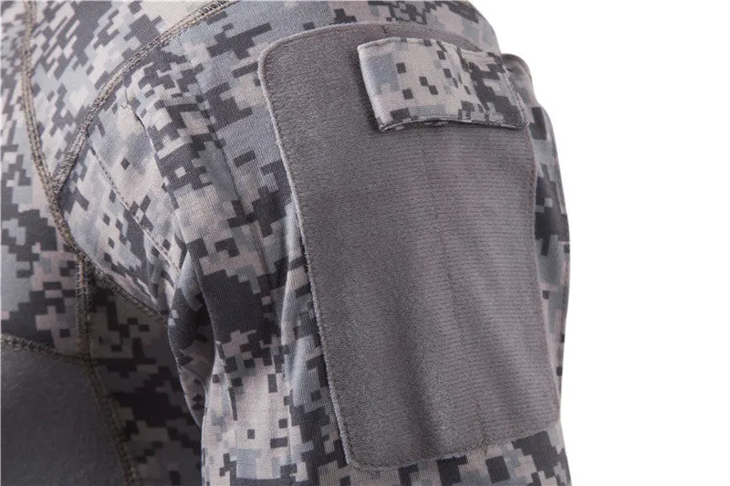 Military Turtleneck Printed Zipper T-Shirt