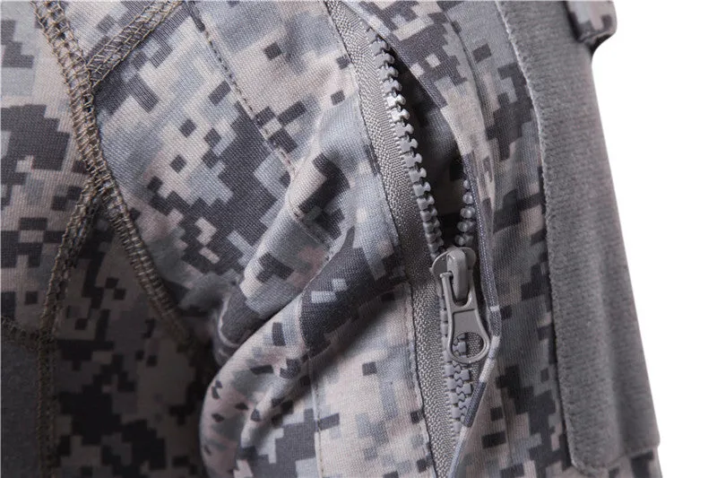 Military Turtleneck Printed Zipper T-Shirt
