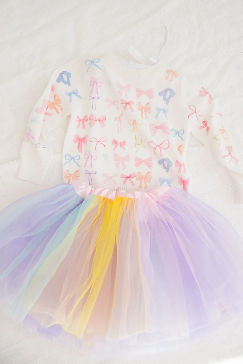 MINI KIDS BOW PRINT SWEATER