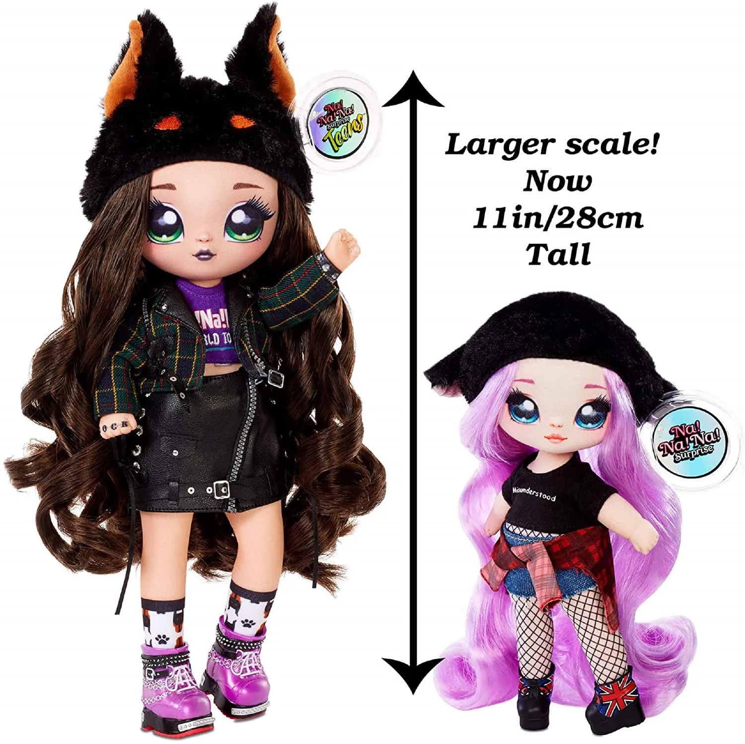 Na! Na! Na! Surprise Teens Fashion Doll – Rebel Dare, 11" Soft Fabric Doll, Dog Inspired