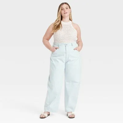 New - Universal Thread Women's Jeans Curved Leg High-Rise Relaxed Denim