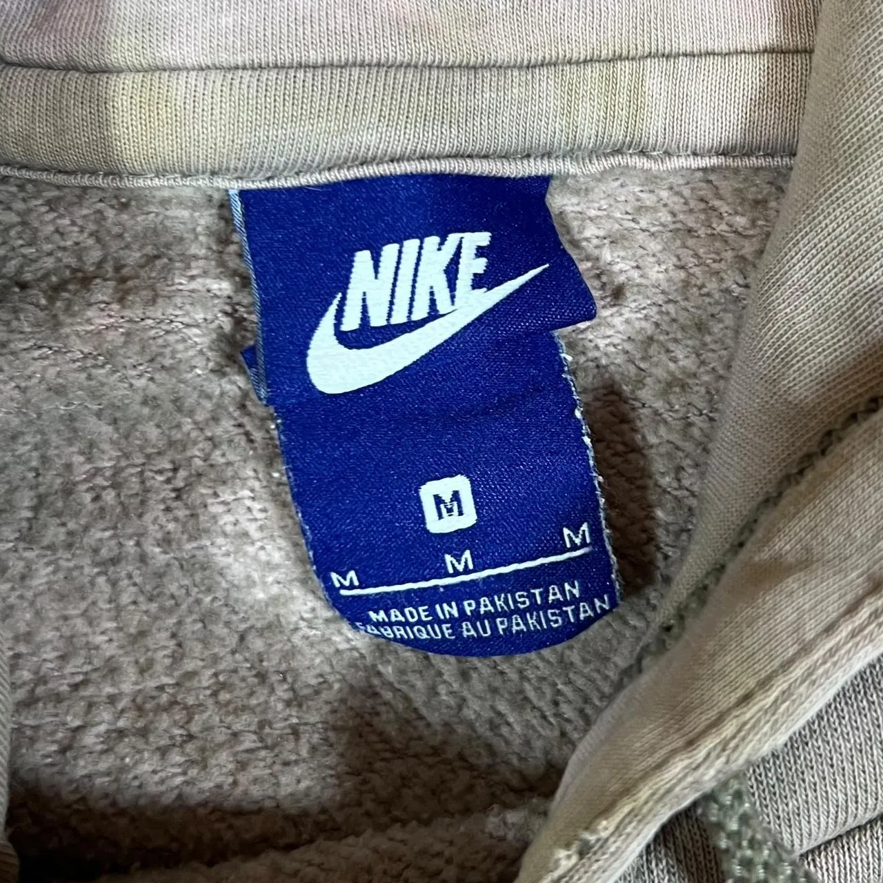 NIKE Classic Embroidered Mini Logo Bleach Tie Dye Pullover Hoodie