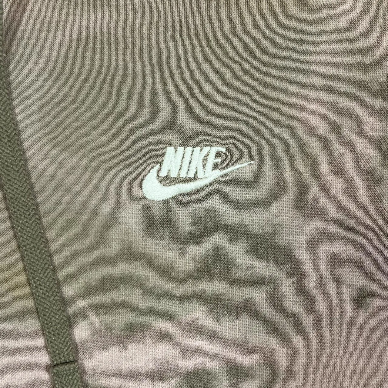 NIKE Classic Embroidered Mini Logo Bleach Tie Dye Pullover Hoodie
