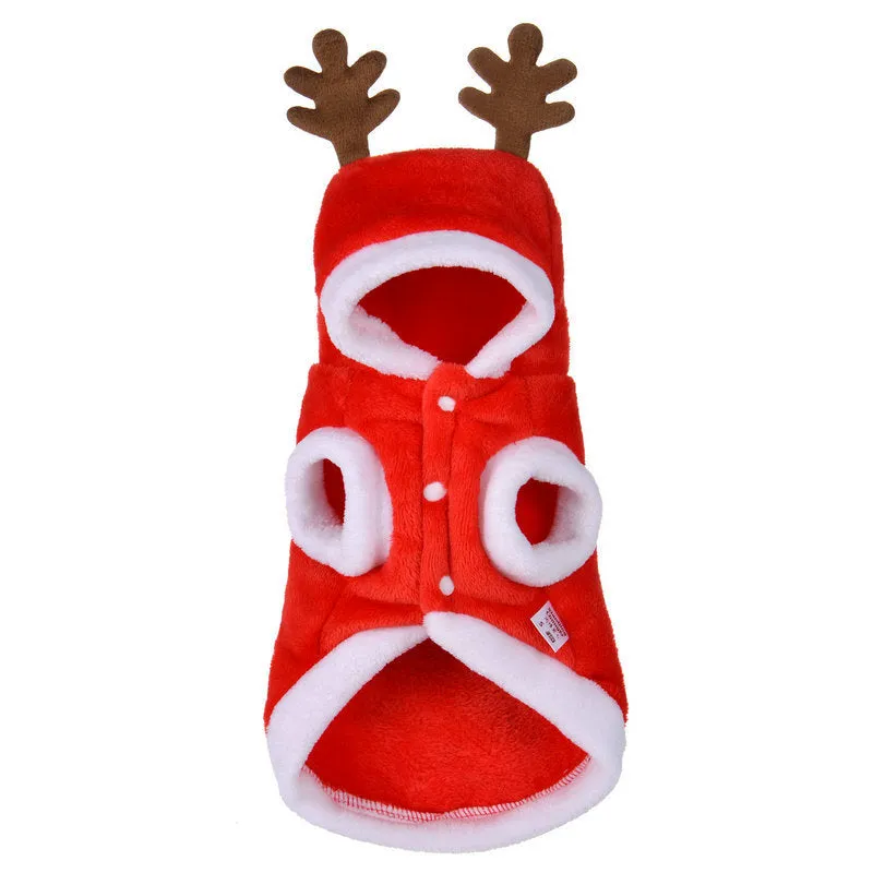 Pet Winter Festive Clothes | Halloween & Christmas Dog Clothes | Elk Christmas Outfit for Pets