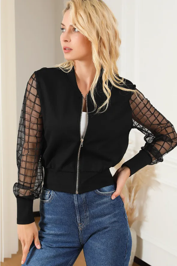Posh Black Bomber Jacket